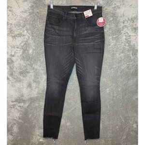 Express Women Denim Perfect Curves High Rise Legging Black Jeans 12 Long NWT